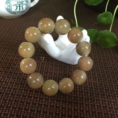 纯手工打造 收藏级天然白水牛角手串 无瑕疵手感圆润