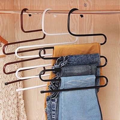 多功能魔术s型晾衣裤 挂裤子衣架 裤架裤夹子多层 裤挂裤架子收纳