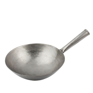 手打小铁锅纯铁炒菜锅小号炒锅24cm 26cm 28cm熟铁锅补铁锅手打锅