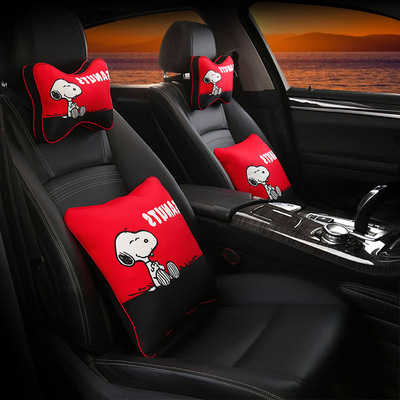 汽车头枕可爱护颈枕 卡通靠枕车用枕头 腰靠抱枕车载饰品 一对装