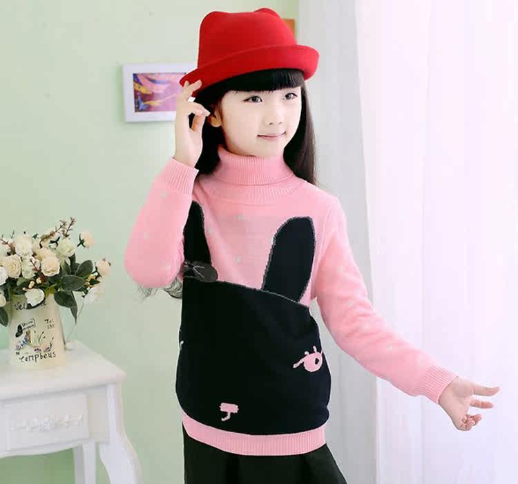 女童毛衣加绒加厚套头冬季中大童12-15岁女孩9打底衫儿童毛衣秋冬