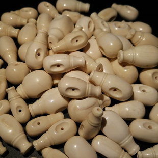 天然猛犸象牙三通佛头圆珠满纹diy饰品配件散珠藏式佛塔配件配饰