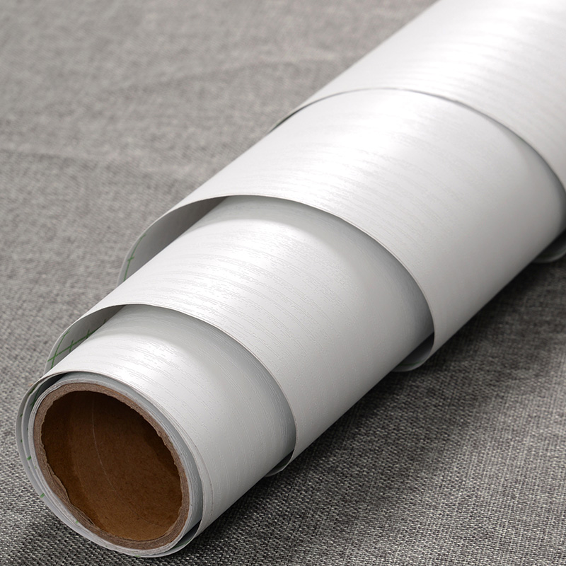 加厚自粘墙纸白木纹家具翻新贴纸衣柜橱柜木门防水装饰波音软片