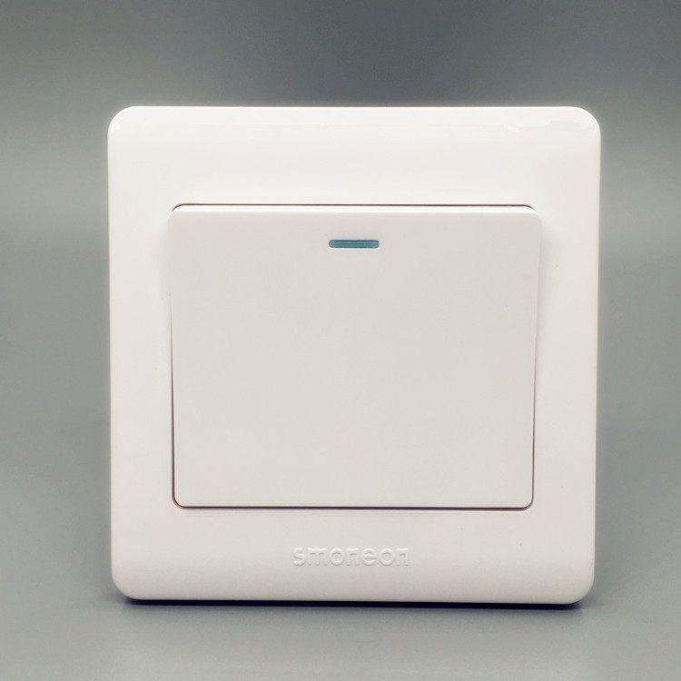 一开双控开关 一位1开单联单开双控墙壁开关面板白色 暗装86型