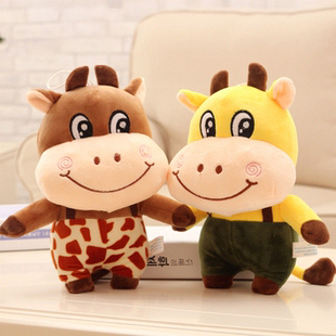 牛仔布娃娃婚庆毛绒玩具小公仔游戏抛撒玩偶奶牛婚庆公司活动娃娃