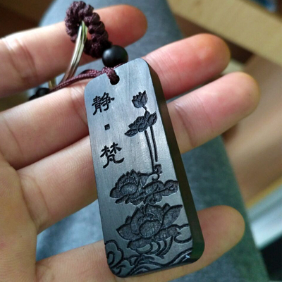 汽车钥匙扣挂件挂饰 乌木黑檀木diy创意个性刻字情侣小挂件锁匙环