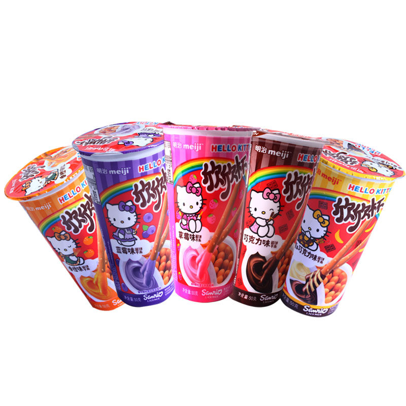meiji明治欣欣杯50g儿童手指饼干蘸酱棒条多种口味办公室休闲食品