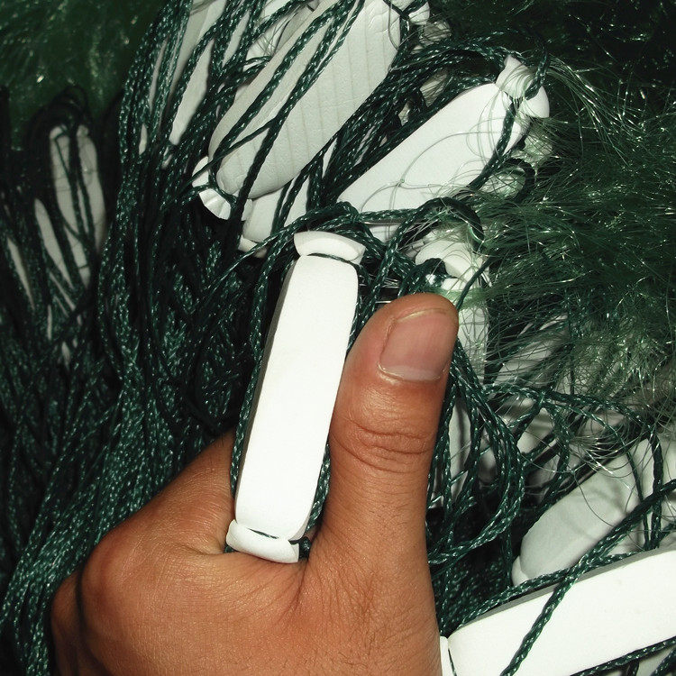 进口绿丝三层渔网丝网10米高15米4指150米200米三层粘网捕鱼网沉