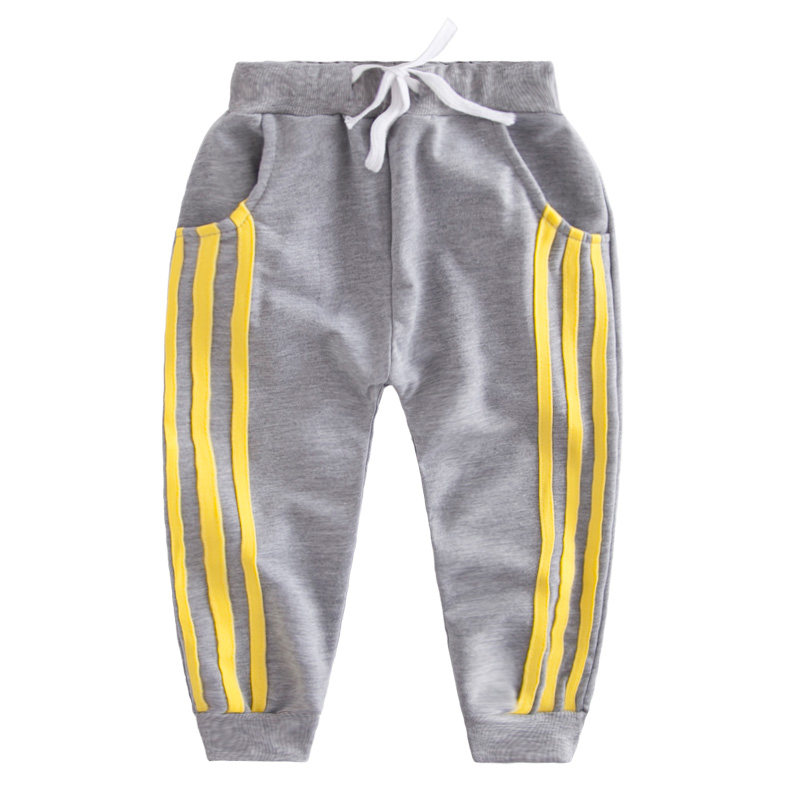 儿童运动裤春秋中大童女童小孩纯棉薄款毛圈长裤男童宝宝弹力裤子