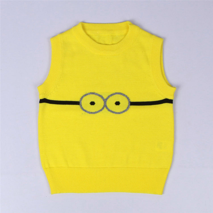 ins16新款秋儿童毛衣马甲背心男女宝宝针织全棉卡通毛衣