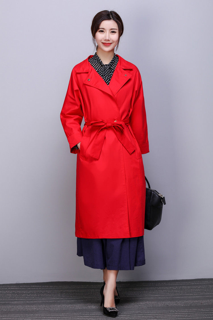 顺丰包邮 翠色嘉人正品厂家直销秋新款大牌中长款系腰带风衣a8060