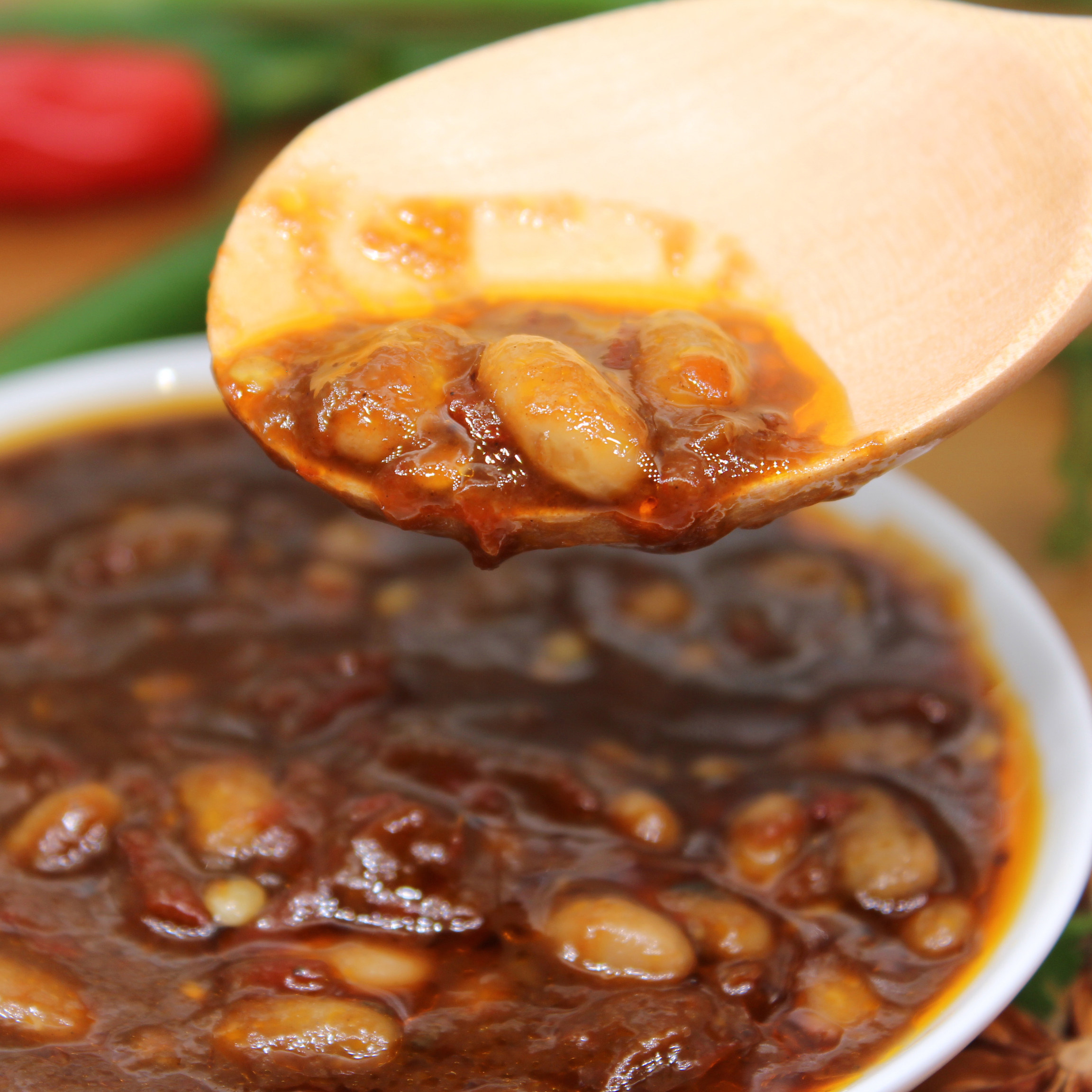 安徽特产酱豆子 农家传统自制黄豆酱豆瓣酱香辣味400克两份包邮