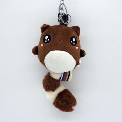 韩版可爱长尾熊钥匙扣毛绒挂件女包包挂饰汽车钥匙链创意情侣礼物