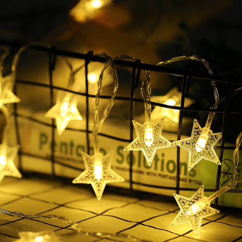 led彩灯闪灯串灯满天星卧室星星串灯少女心ins装饰小星星彩灯灯串