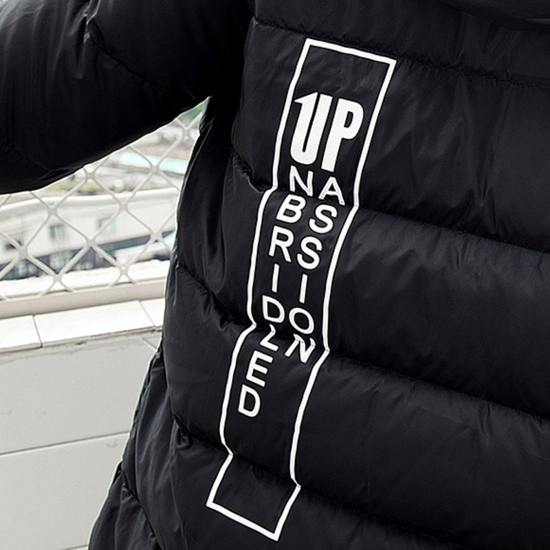 卡宾男装时尚字母修身羽绒服防寒服2017冬季新款青年个性潮外套b