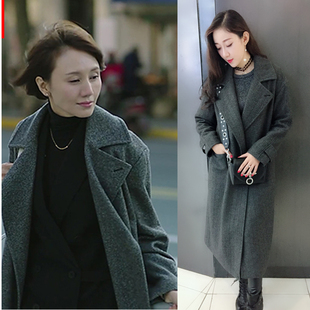 秋冬装新款我的前半生唐晶同款大衣女中长款韩国加厚羊毛呢子外套