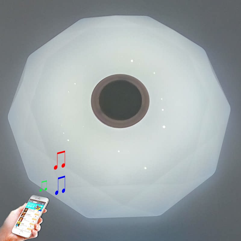 蓝牙音乐吸顶灯led七彩变色主卧室音响灯手机智能app儿童房故事灯