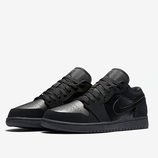预售nike air jordan 1 low aj1 翻毛皮 低帮 全黑 553558-025