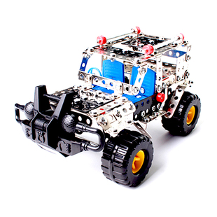 亲子互动玩具益智金属组装金属拼装玩具积铁螺丝螺母玩具大吉普车