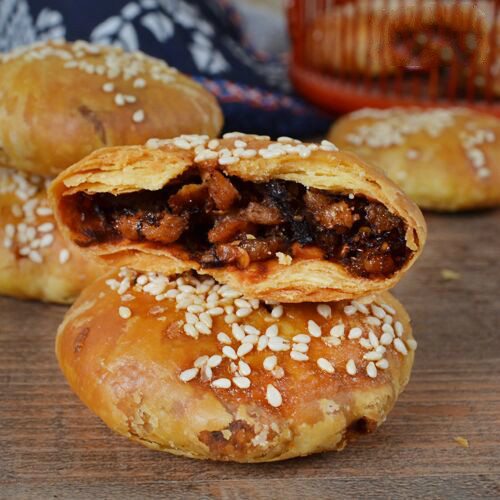 正宗金华大酥饼糕点 传统梅干菜肉烧饼 浙江特产小吃 8只装糕点