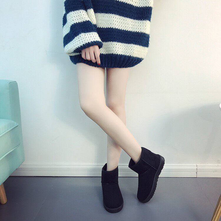 新款冬季雪地靴女短筒短靴平底加绒加厚学生保暖防滑棉鞋棉靴女鞋