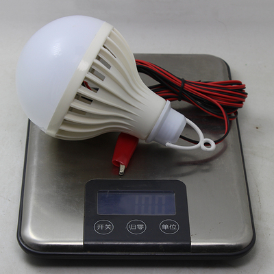 夜市灯12v伏led灯泡9w12w接蓄电池电瓶摆地摊野外应急照明充电灯