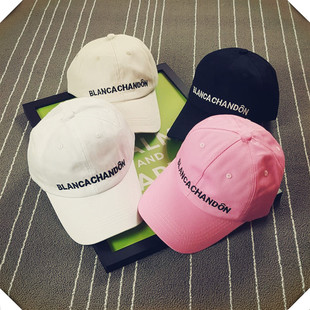 2016新款韩版blanca字母鸭舌帽浅色情侣出游户外夏季遮阳棒球帽子
