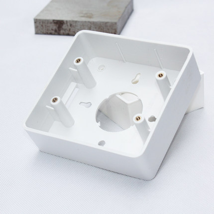 120型六位大面板配套开关底盒 塑料明装底盒 墙插穿线盒子120x120_7折