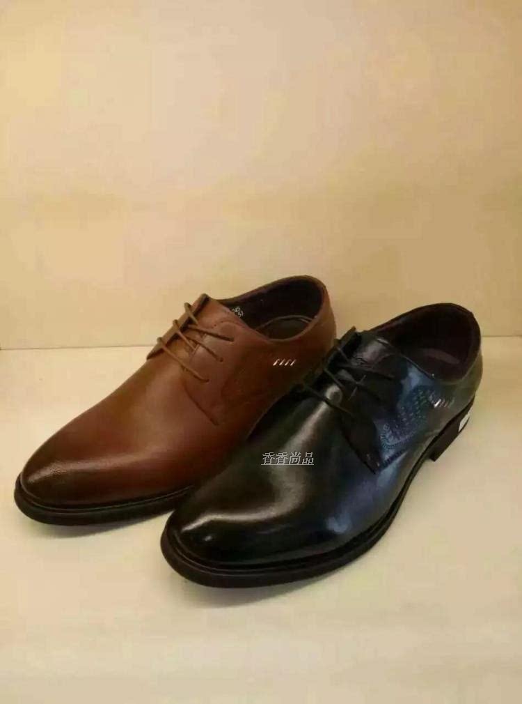 飞鸵正品 春秋季专柜新款真皮男鞋 经典商务尖头系带舒适男士皮鞋_9折