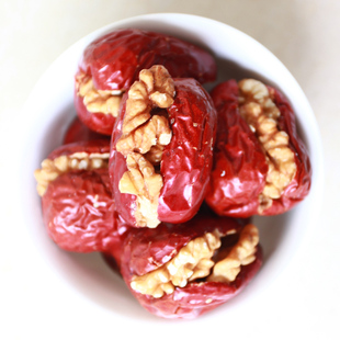 果仓王国山西特产红枣夹核桃仁夹心美脑枣独立包装500gx2袋