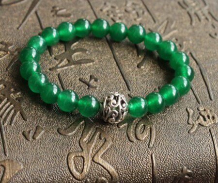 石碑护身符 化解川字掌男女款 四叶幸运石 紫冰银 手链