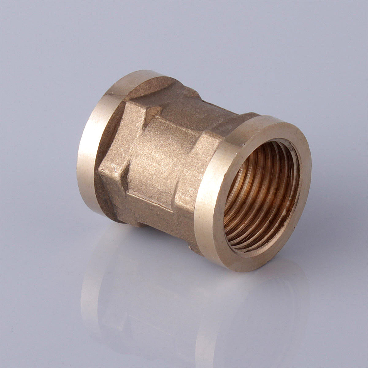 时龙1/2外管接头 全铜管件 4分内丝内牙 对接头 锻造工艺