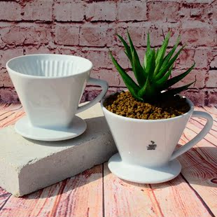 哇尚新款创意白色杯子陶瓷花盆多肉花盆宜家简约日式中等花盆带孔