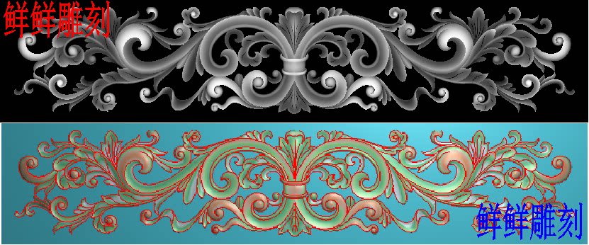 牙板精雕图裙板精雕图欧式洋花牙板裙板精雕图长条洋花精雕图45款