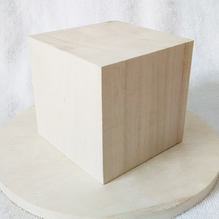 纯原木实木正方体 泡桐木正方形木块 轻木搭建构堆建模型积木 3cm