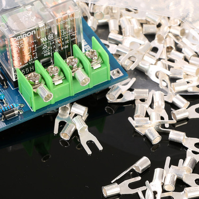 纯铜加厚镀银接线叉 大电流y型u型接线端子 装机diy适合2.5mm线径