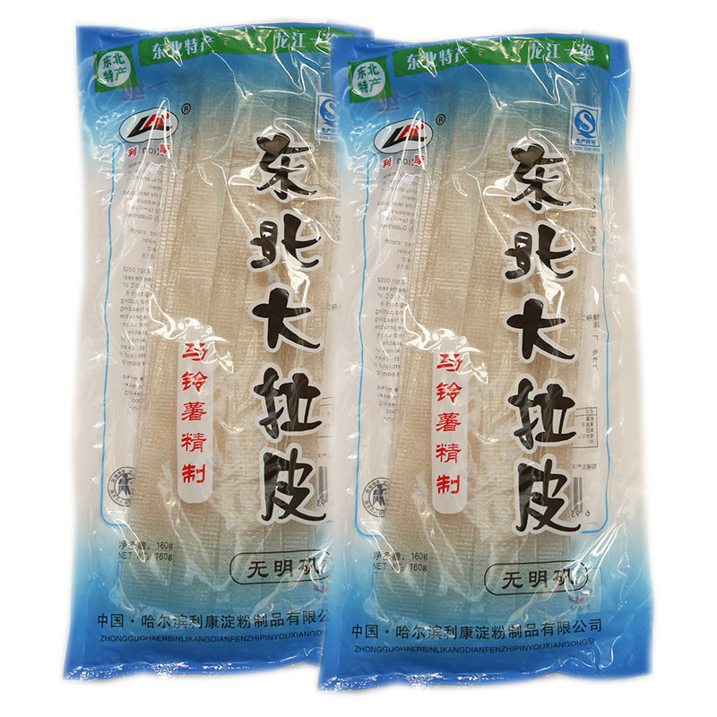 东北特产 正宗东北大拉皮 水晶拉皮 凉拌宽粉皮 干拉皮 5袋包邮