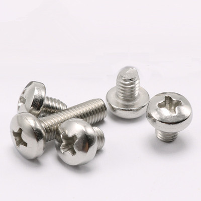 4mm 304不锈钢螺丝 十字圆头螺栓 盘头螺钉m4*5/6/8/10/12/14-80