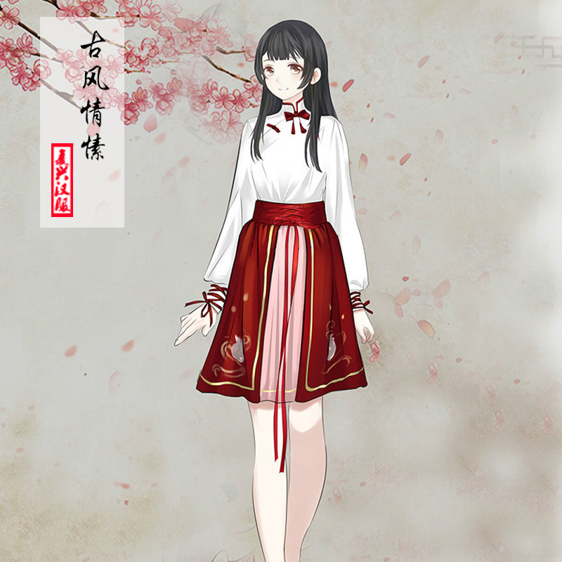 唐装汉服仙女装古装服装改良清新淡雅冬公主小姐襦裙古代衣服古风