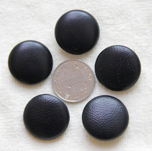 真皮纽扣专卖 高档黑色小羊皮皮衣纽扣皮扣子包布大衣时装扣大号