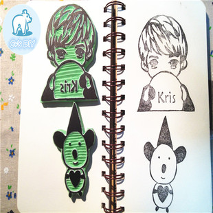 手工橡皮章/明星定制/exo/行星饭/印章/diy手作