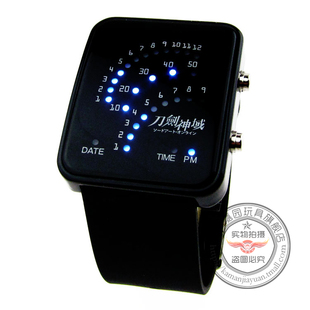 刀剑神域动漫led蓝光电子表 sword art online主题手表 动漫周边