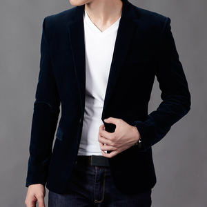 2016秋冬季小西装男款韩版修身灯芯绒薄夹克外套休闲西服青年大码