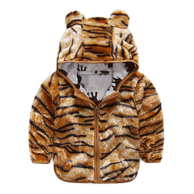 怡妍宝贝童装外套2015秋款新款儿童经典款娃娃款虎皮豹纹男童外套