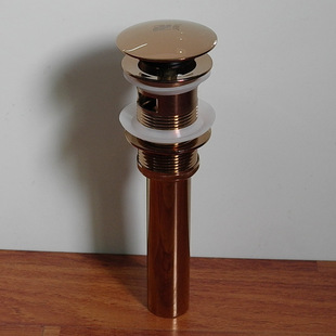 下水器 品典全铜玫瑰金大弹压下水器 按压式带溢水孔 豪华去水器 3101