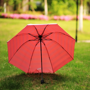 太阳伞 条纹太阳伞女生夏季折叠伞轻便携防晒遮阳伞蓝绿粉 小清新晴