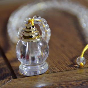 天然白水晶舍利塔吊坠舍利子许愿瓶挂件噶当小佛塔名族风佛教用品