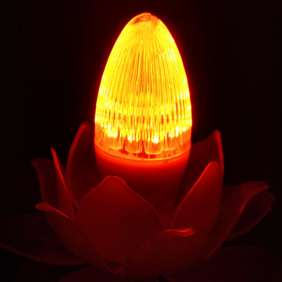e27螺口大蜡烛灯泡 led供佛灯 财神灯 红色蜡烛灯 莲花灯 长明神