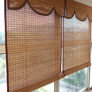 定制竹帘窗帘卷帘日式隔断罗马帘遮光茶馆饭店阳台办公室通风透气