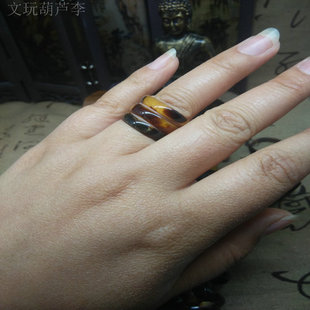 玳瑁色封口戒指戒指 辟邪保平安